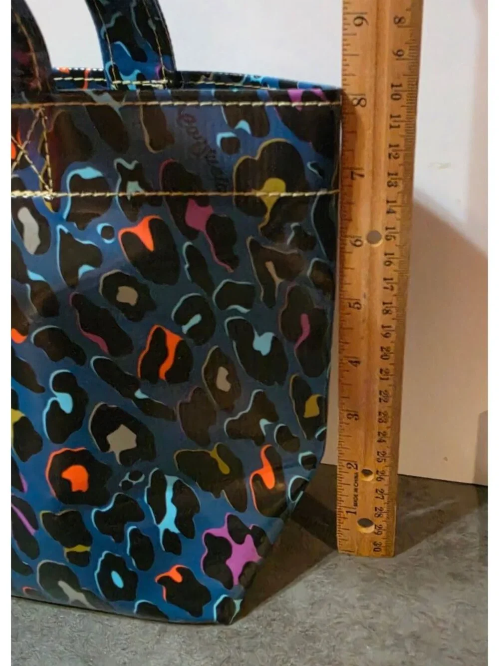 Consuela Danni Mini Bag Grab N Go Tote Blue Multicolor Leopard Print Bag READ - Picture 12 of 16